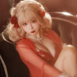 コスプレイヤー【蠢沫沫momo】５７　赤と黒のドレス